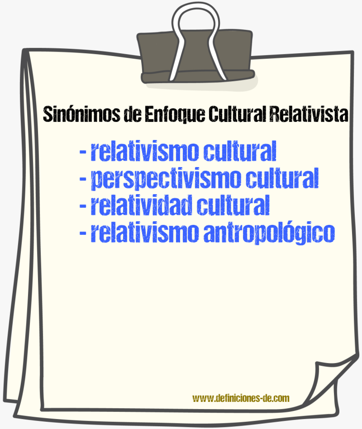 Sinónimos de enfoque cultural relativista