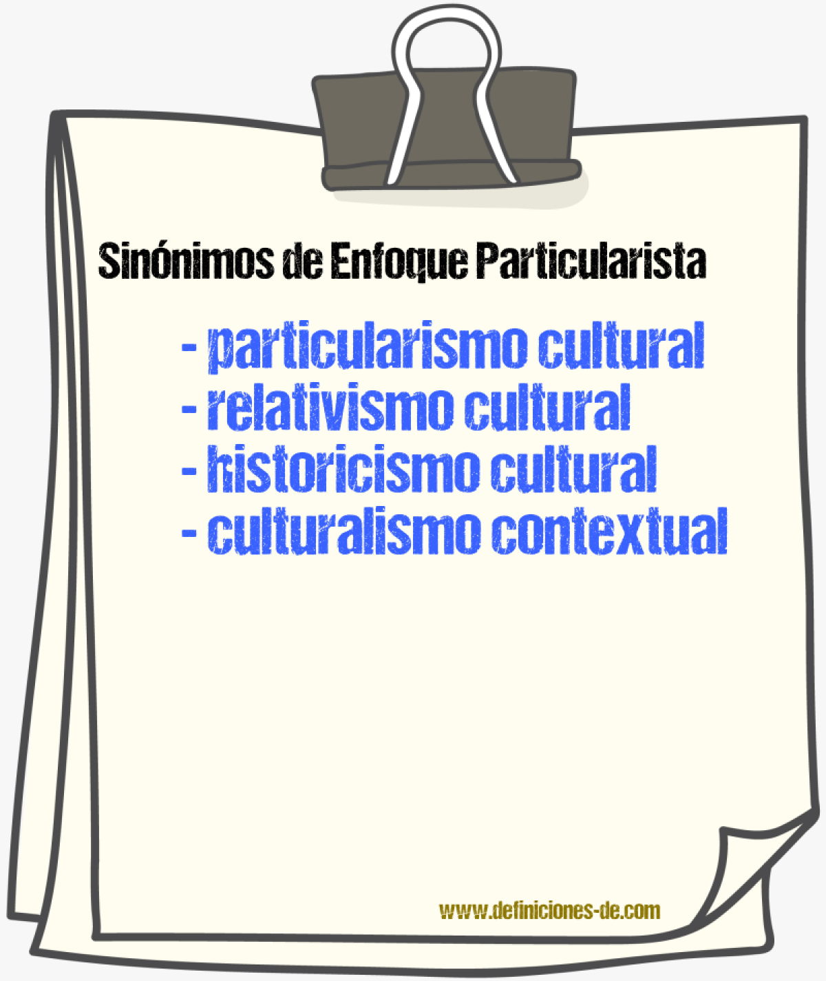 Sinónimos de enfoque particularista