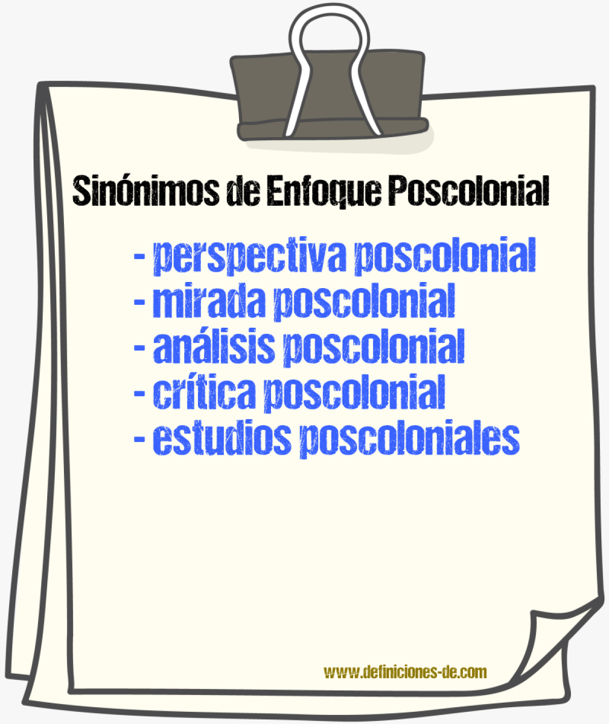 Sinónimos de enfoque poscolonial