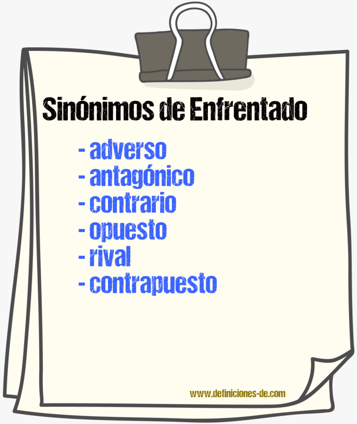 Sinnimos de enfrentado