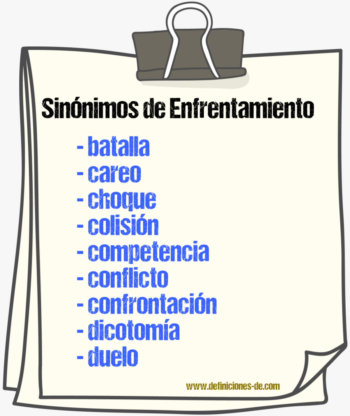 Sinnimos de enfrentamiento