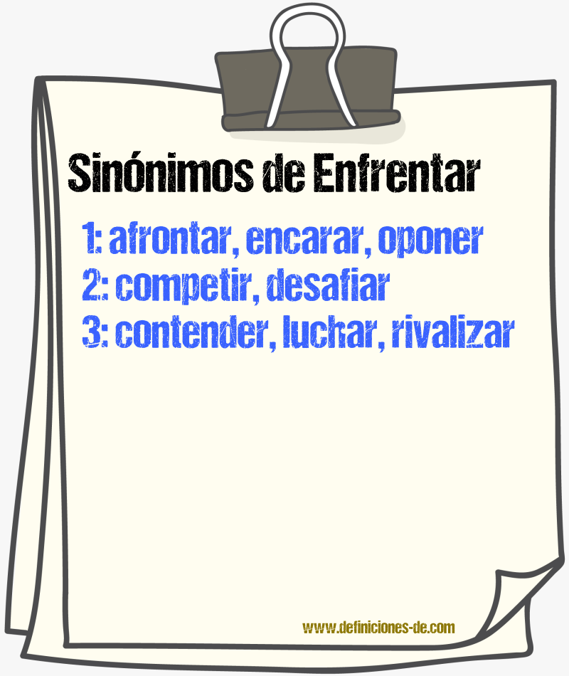 Sinnimos de enfrentar