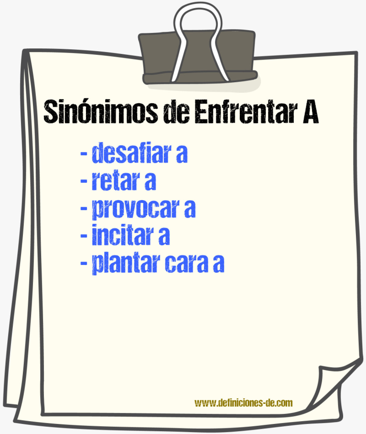Sinónimos de enfrentar a