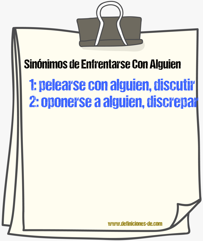 Sinónimos de enfrentarse con alguien