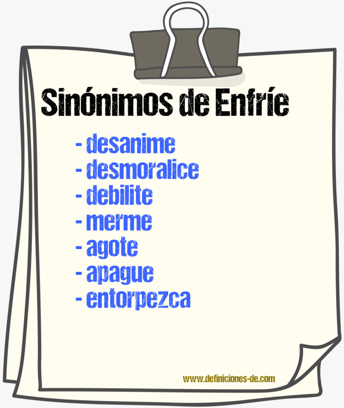 Sinónimos de enfríe