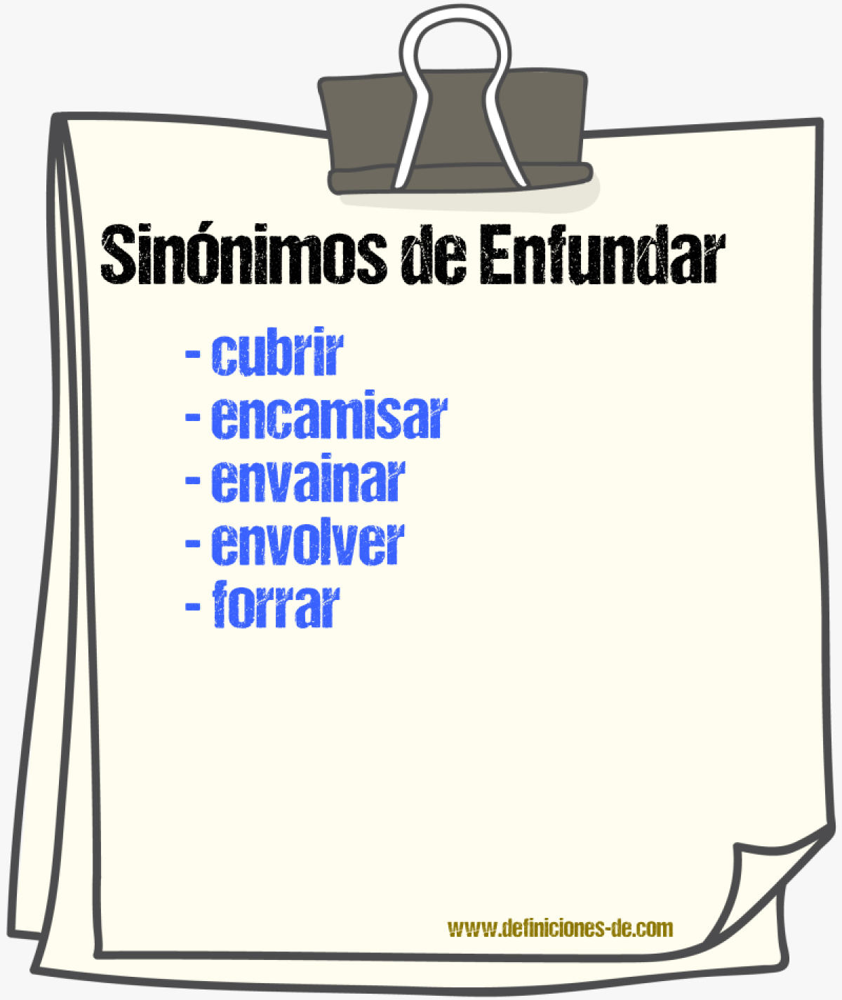 Sinnimos de enfundar