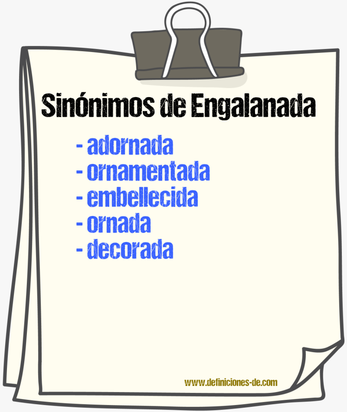Sinónimos de engalanada