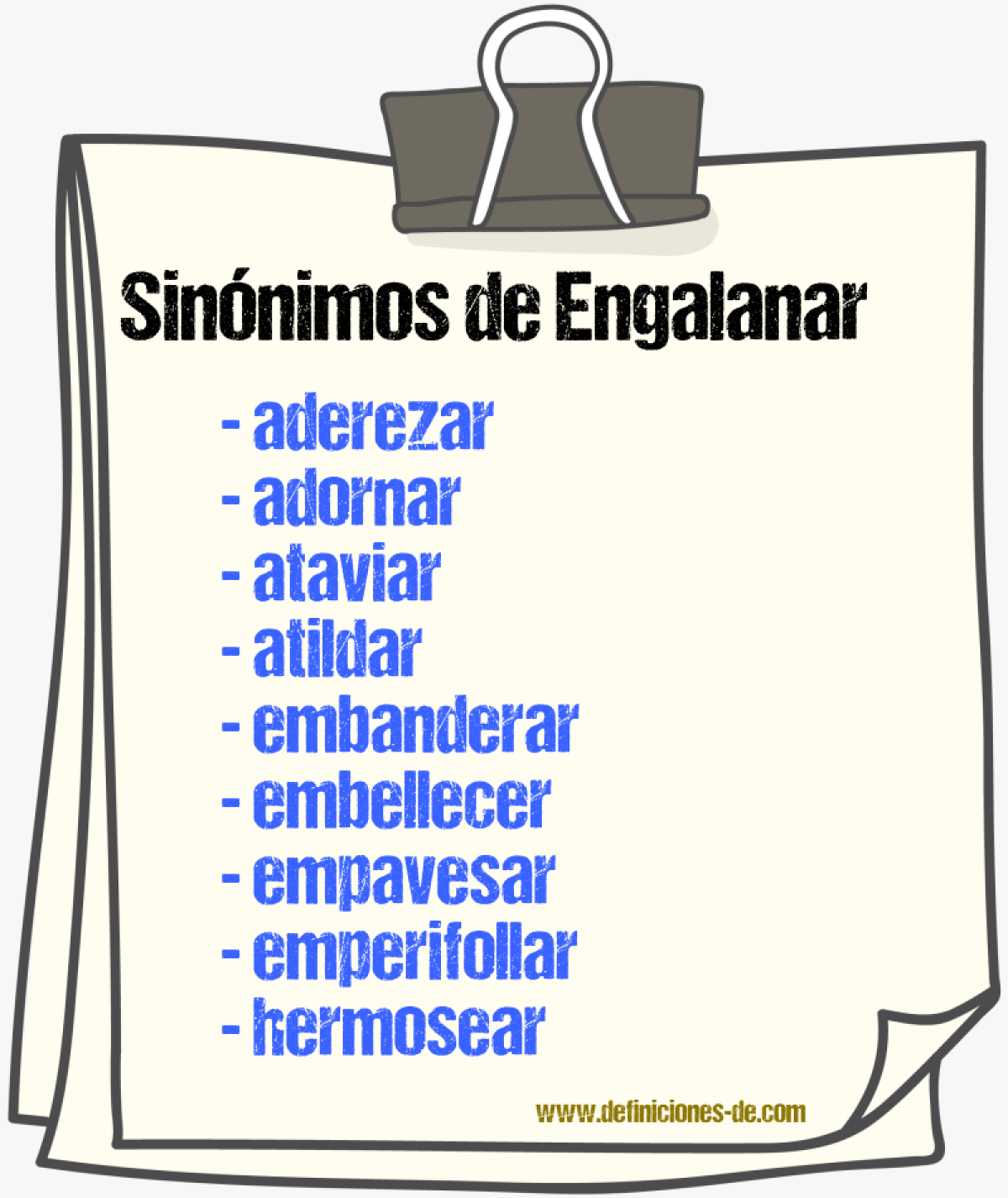 Sinnimos de engalanar