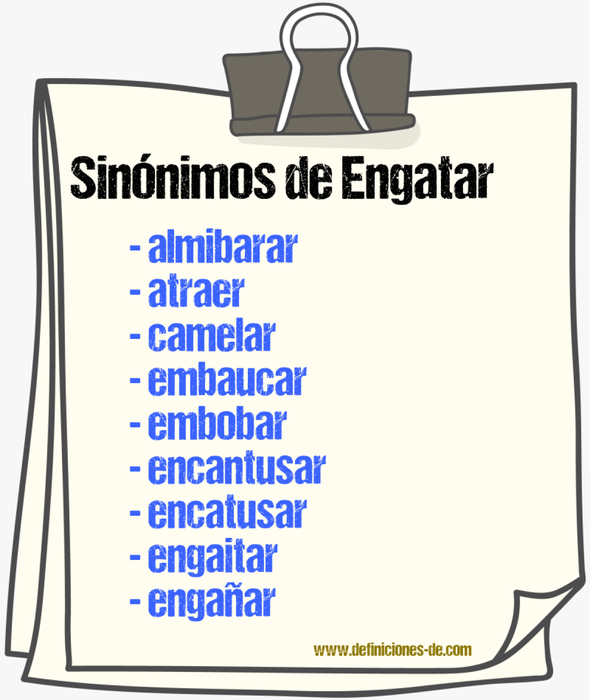 Sinnimos de engatar