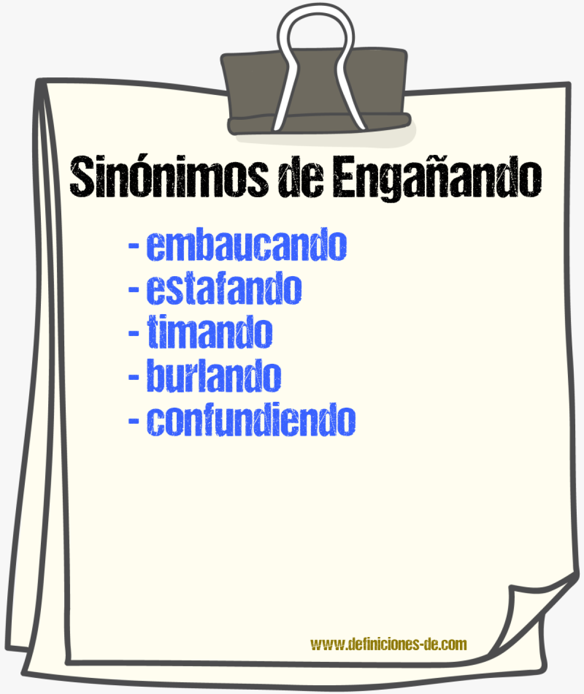 Sinónimos de engañando