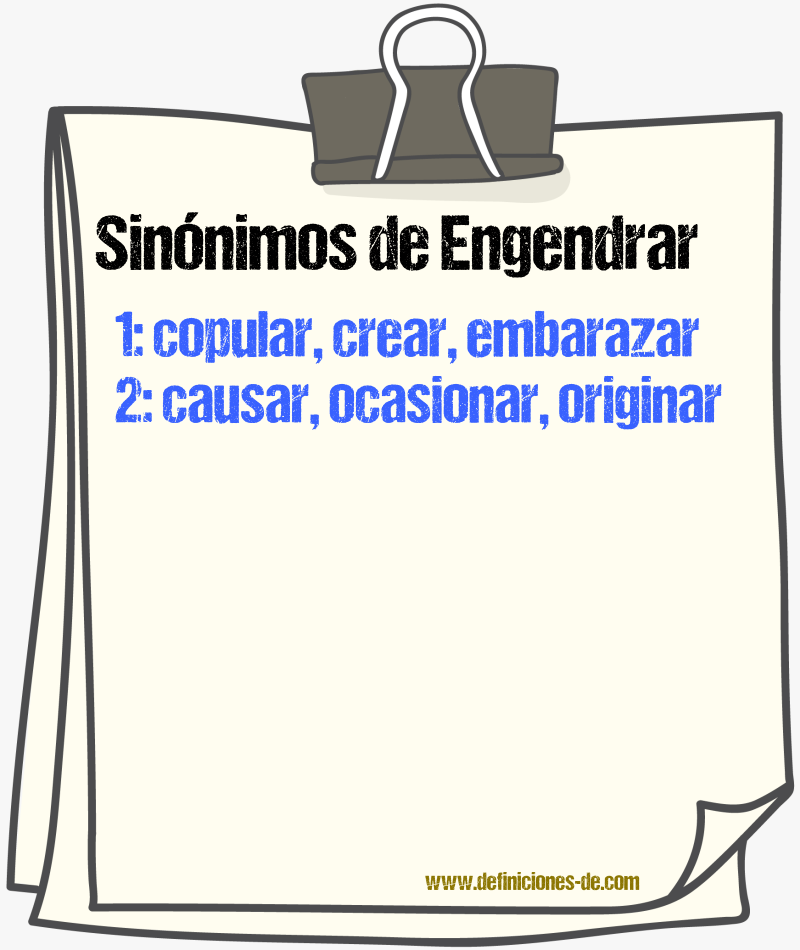 Sinnimos de engendrar