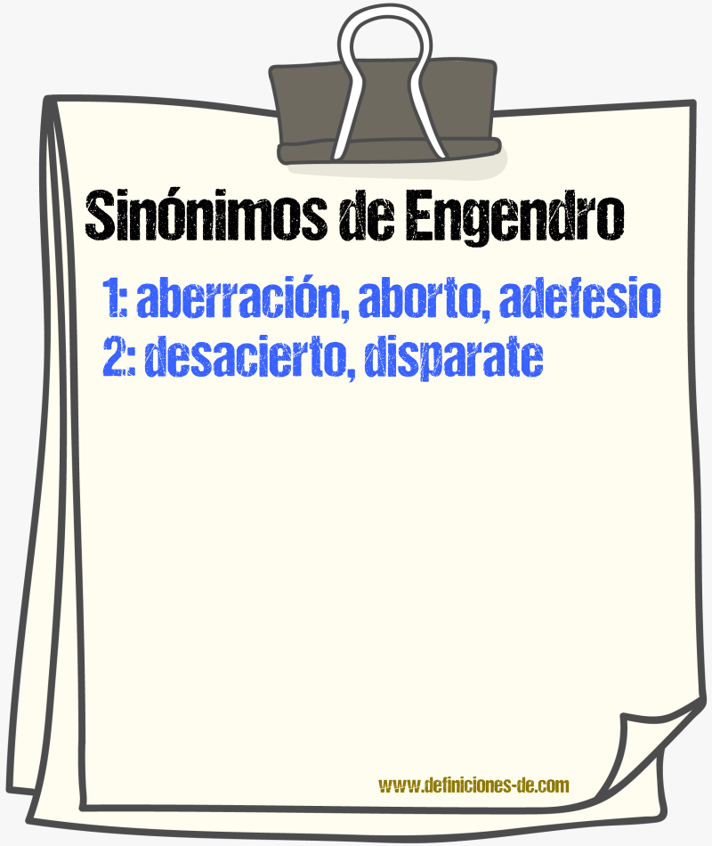 Sinnimos de engendro