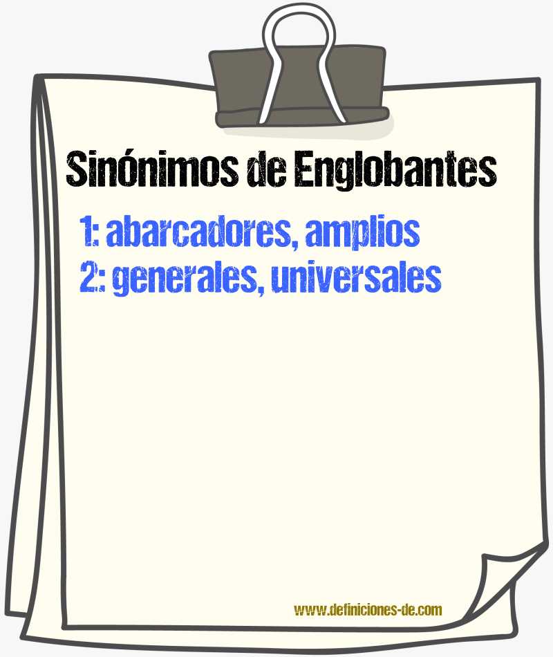 Sinónimos de englobantes