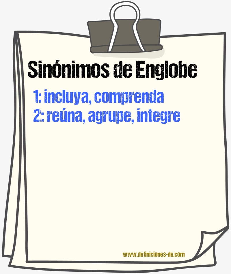 Sinónimos de englobe