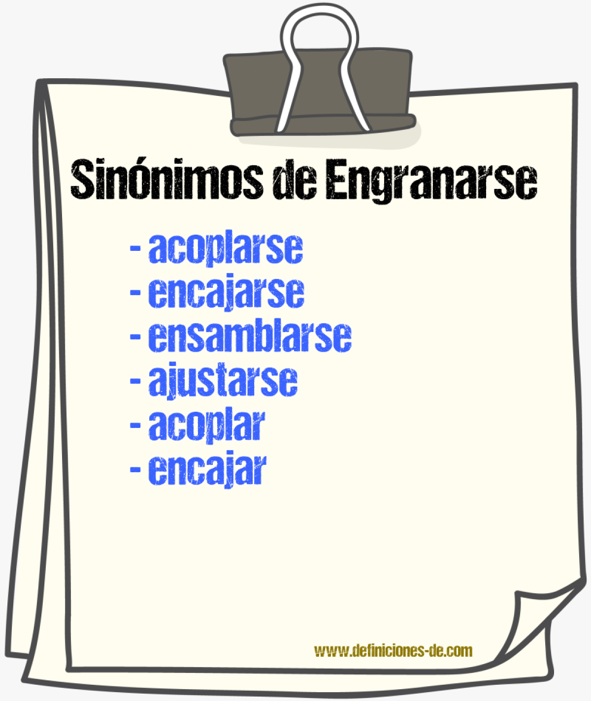 Sinónimos de engranarse