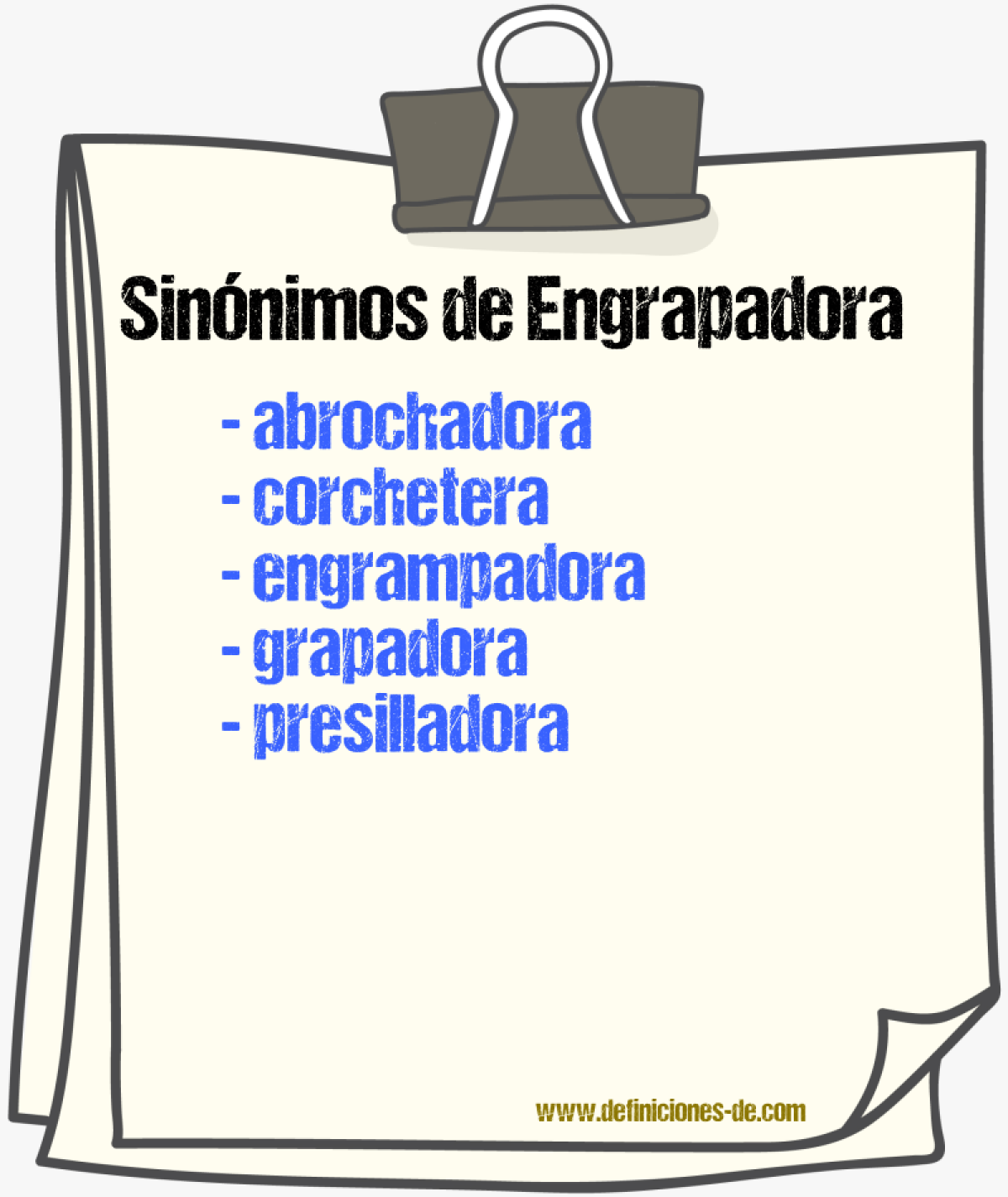 Sinnimos de engrapadora