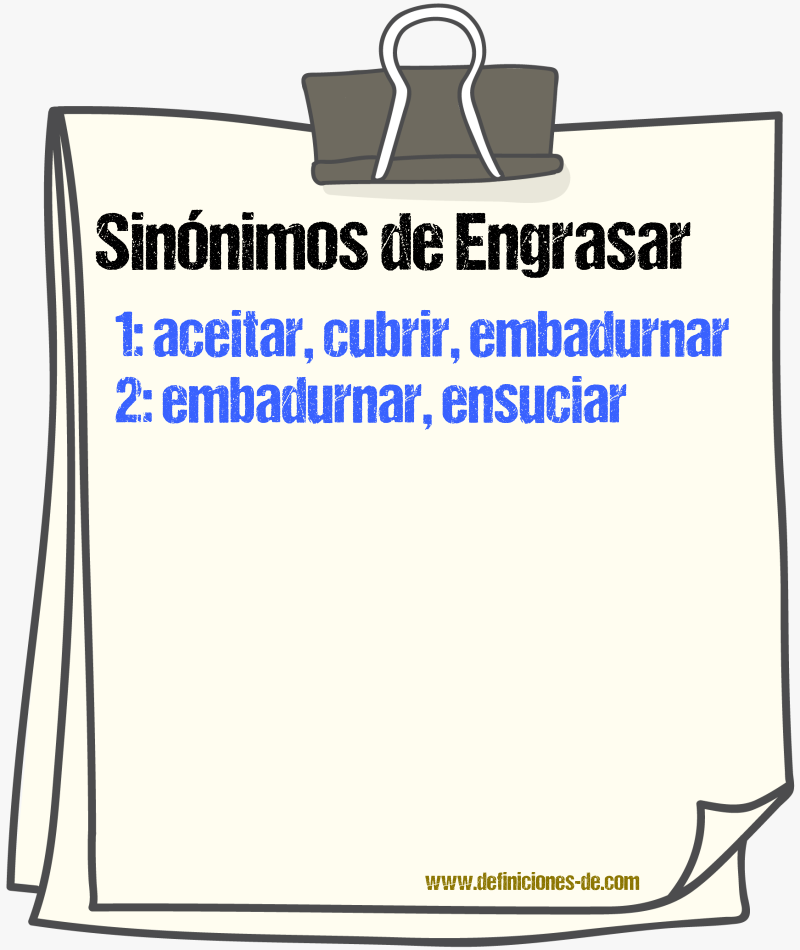 Sinnimos de engrasar