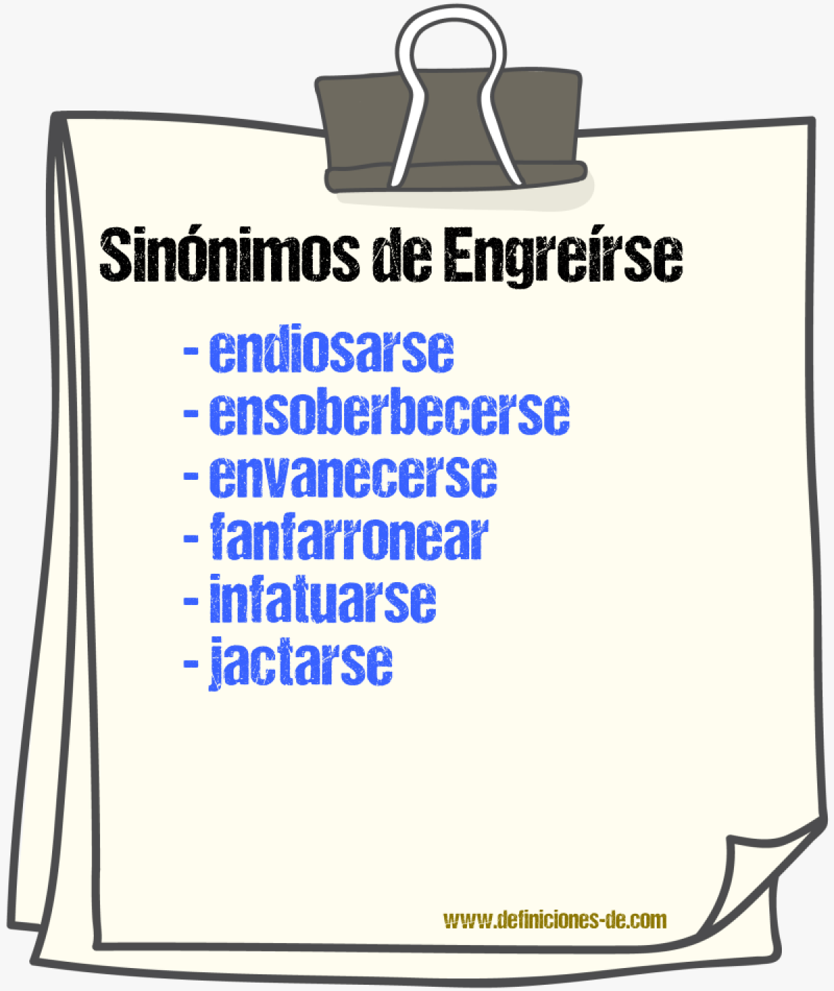 Sinnimos de engrerse