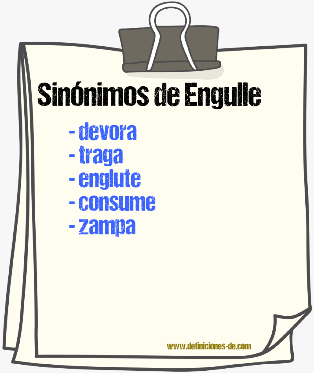 Sinónimos de engulle