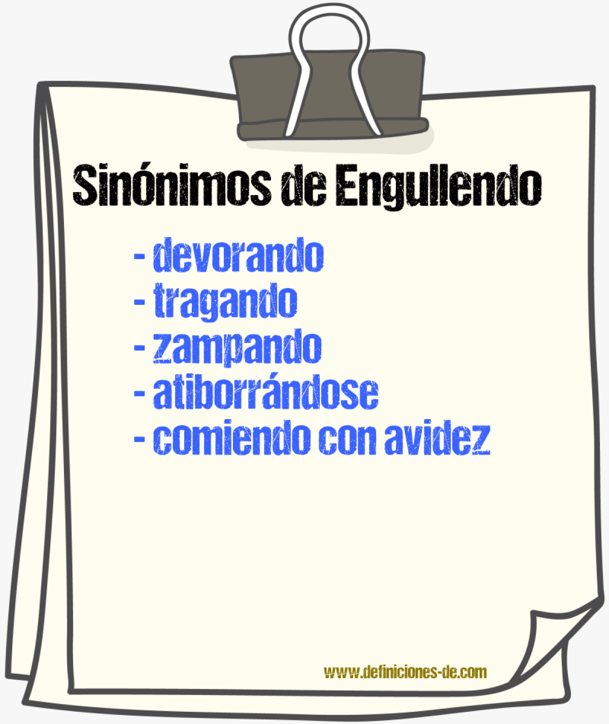 Sinónimos de engullendo