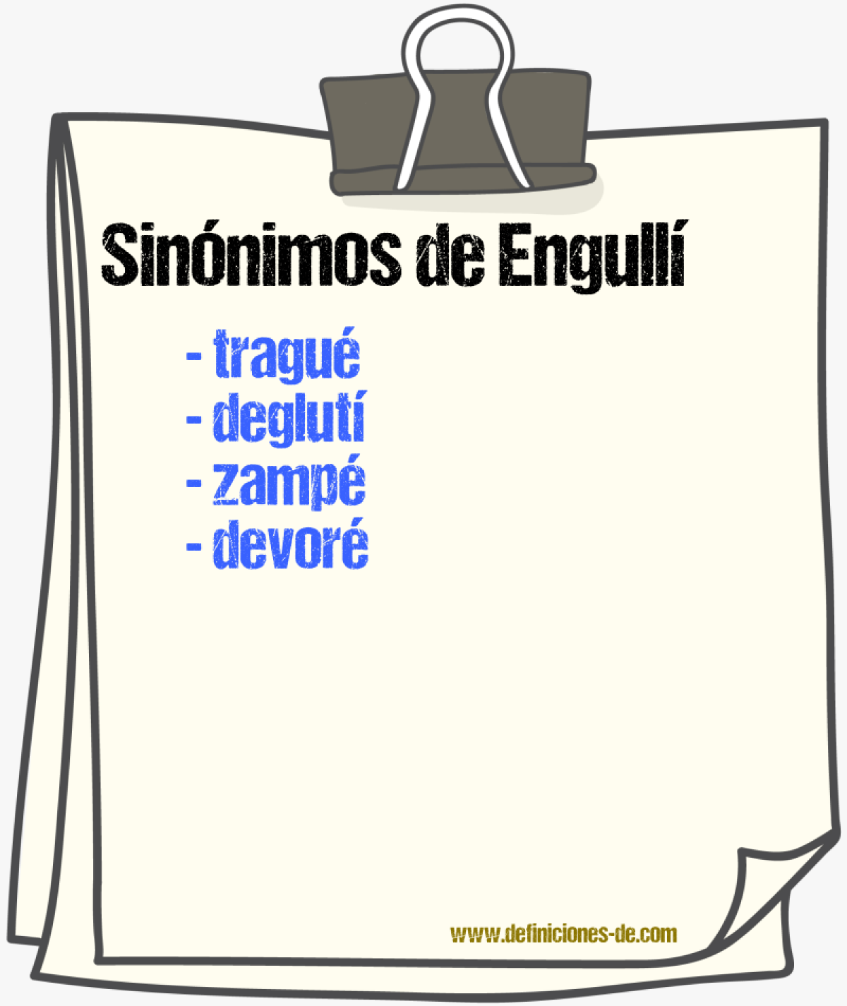 Sinónimos de engullí