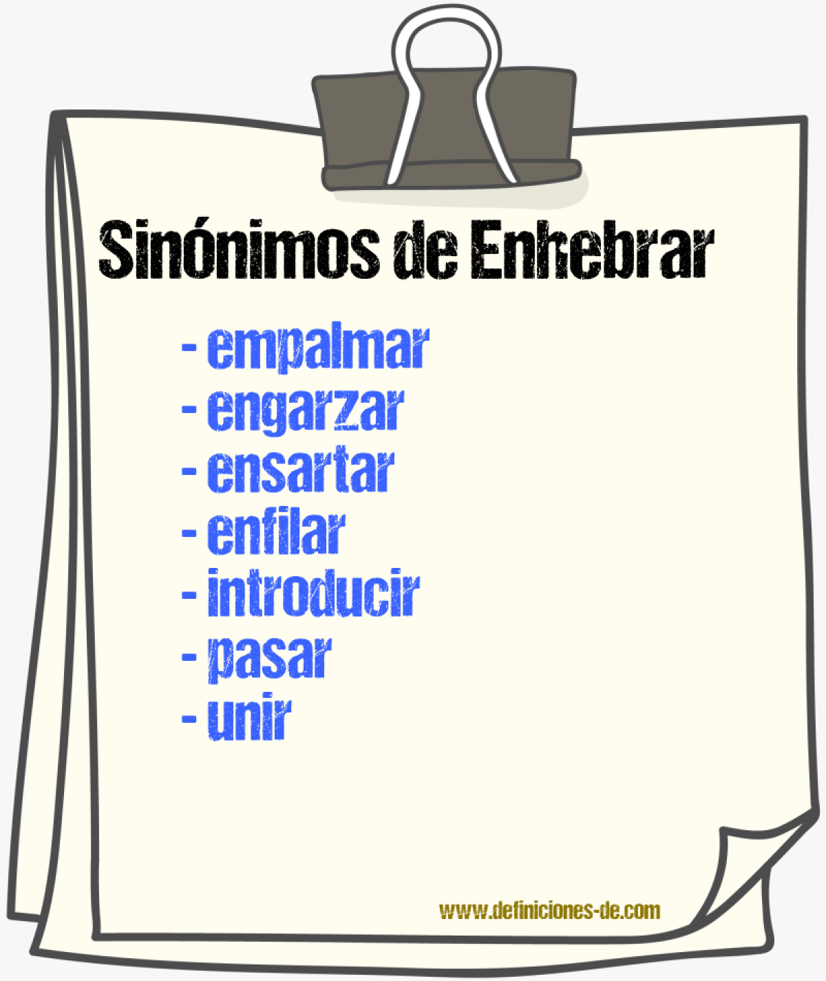 Sinnimos de enhebrar