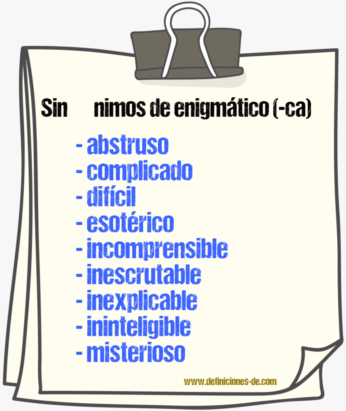 Sinnimos de enigmtico