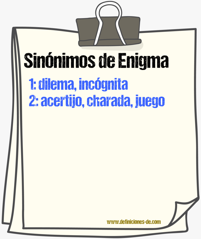 Sinnimos de enigma