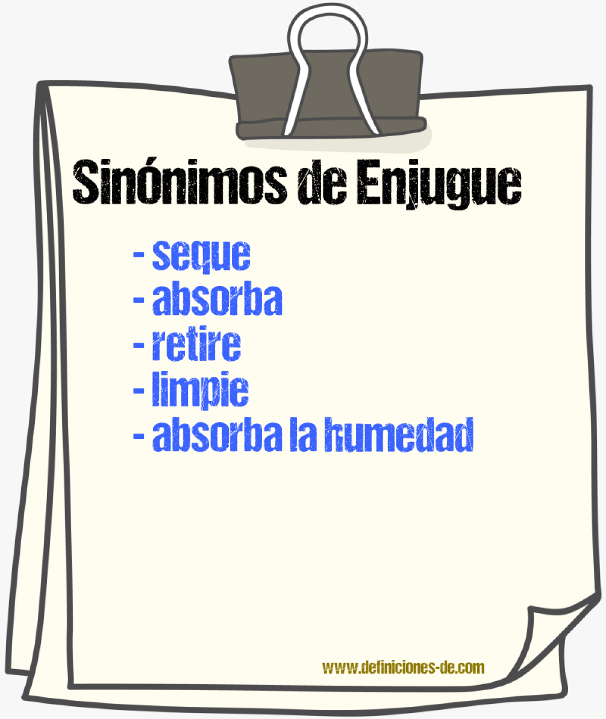 Sinónimos de enjugue