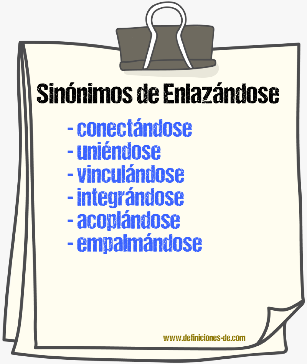 Sinónimos de enlazándose