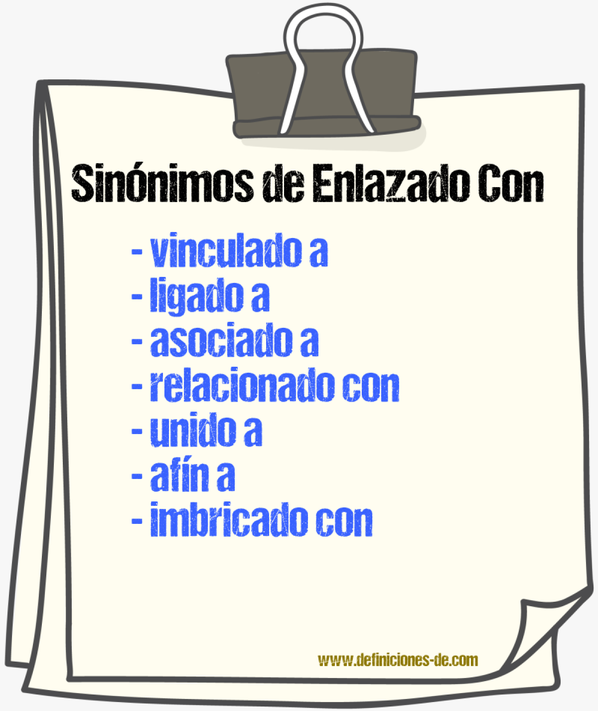 Sinónimos de enlazado con