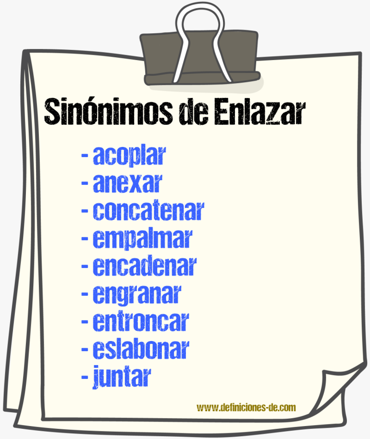 Sinnimos de enlazar