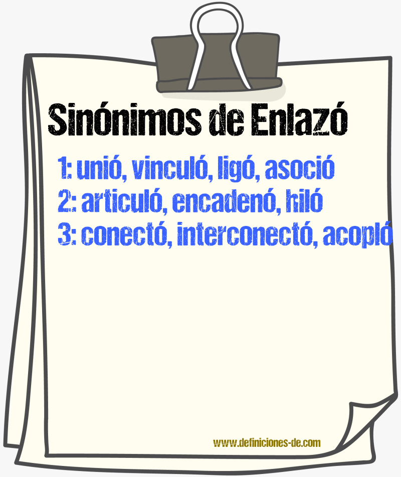 Sinónimos de enlazó
