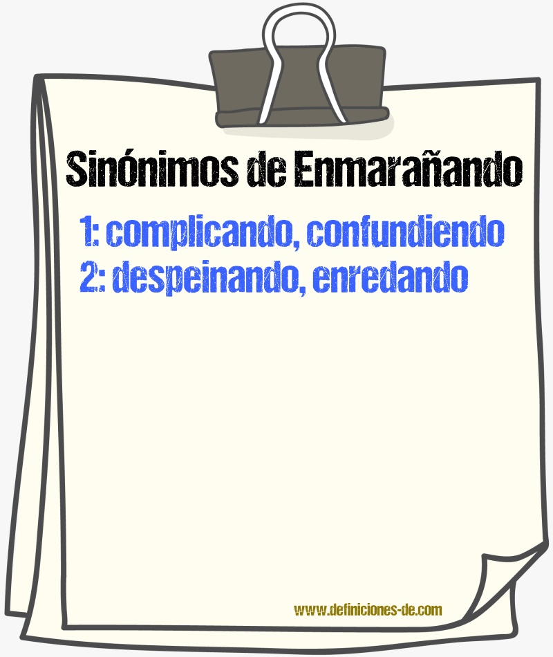 Sinónimos de enmarañando
