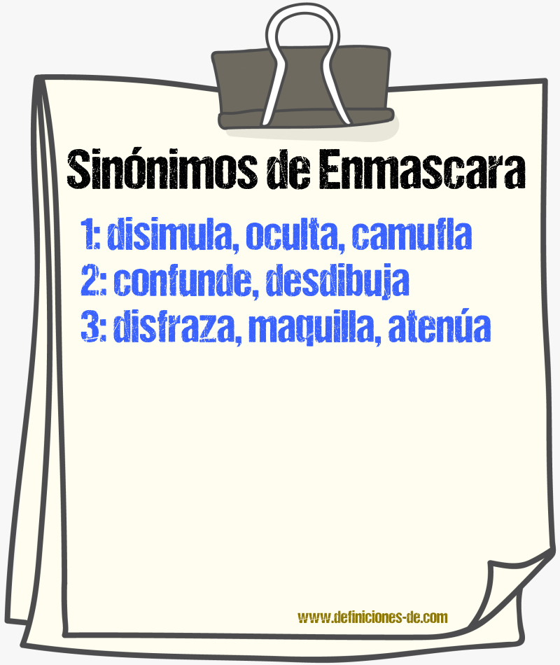 Sinónimos de enmascara