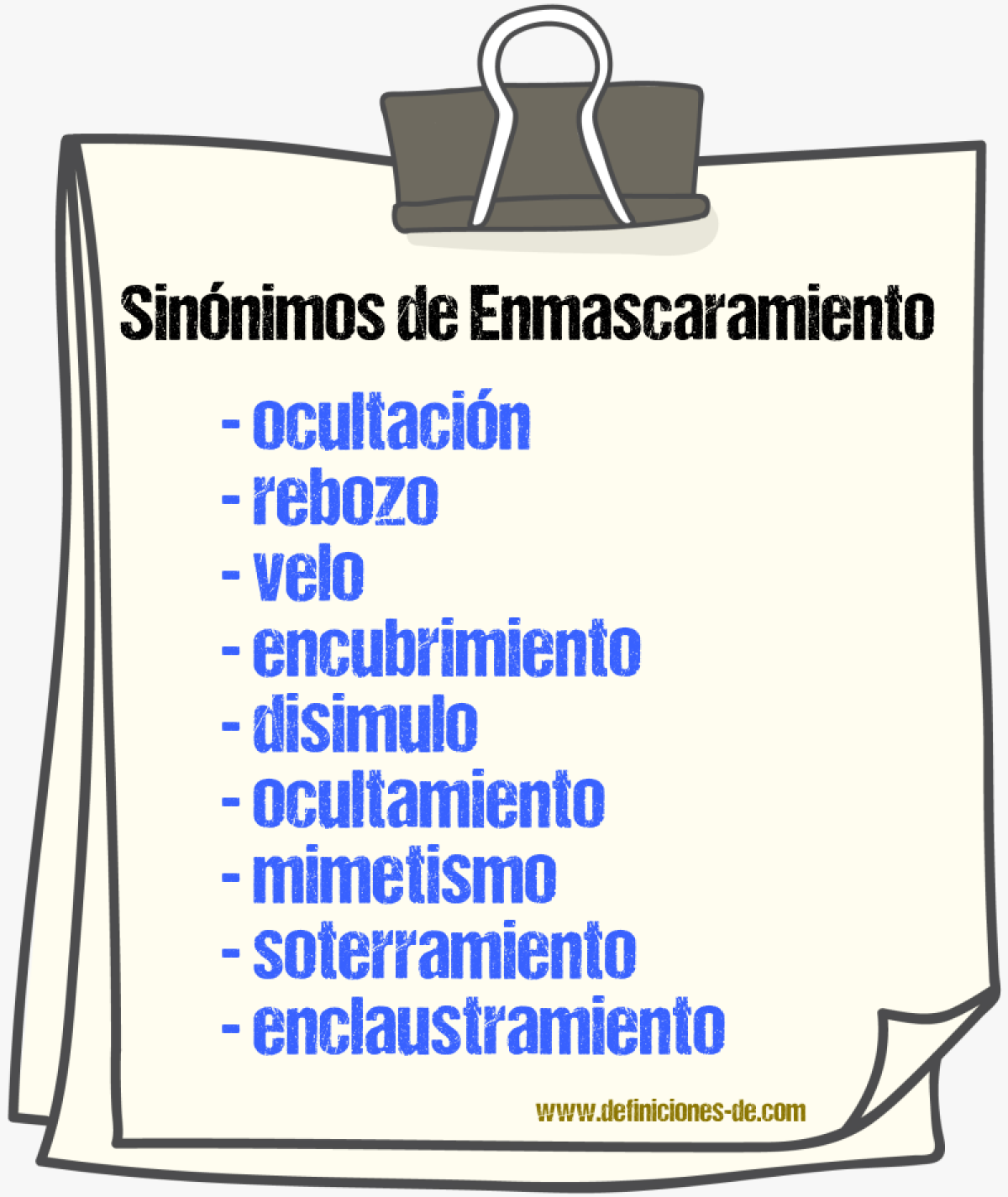 Sinnimos de enmascaramiento