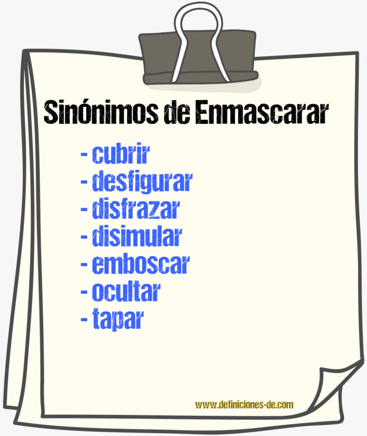 Sinnimos de enmascarar