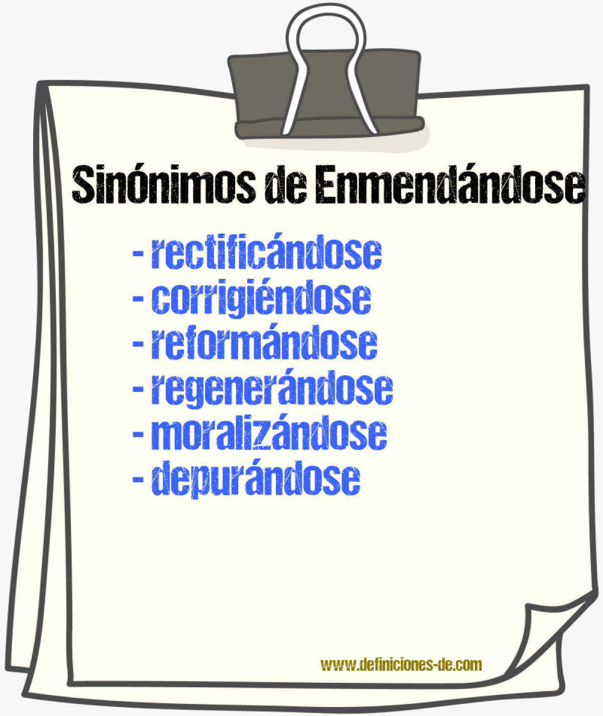 Sinónimos de enmendándose