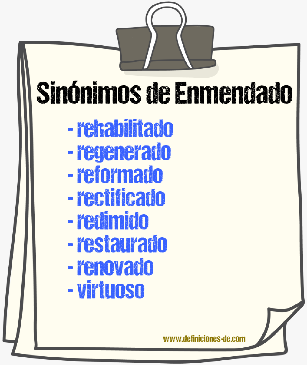 Sinónimos de enmendado