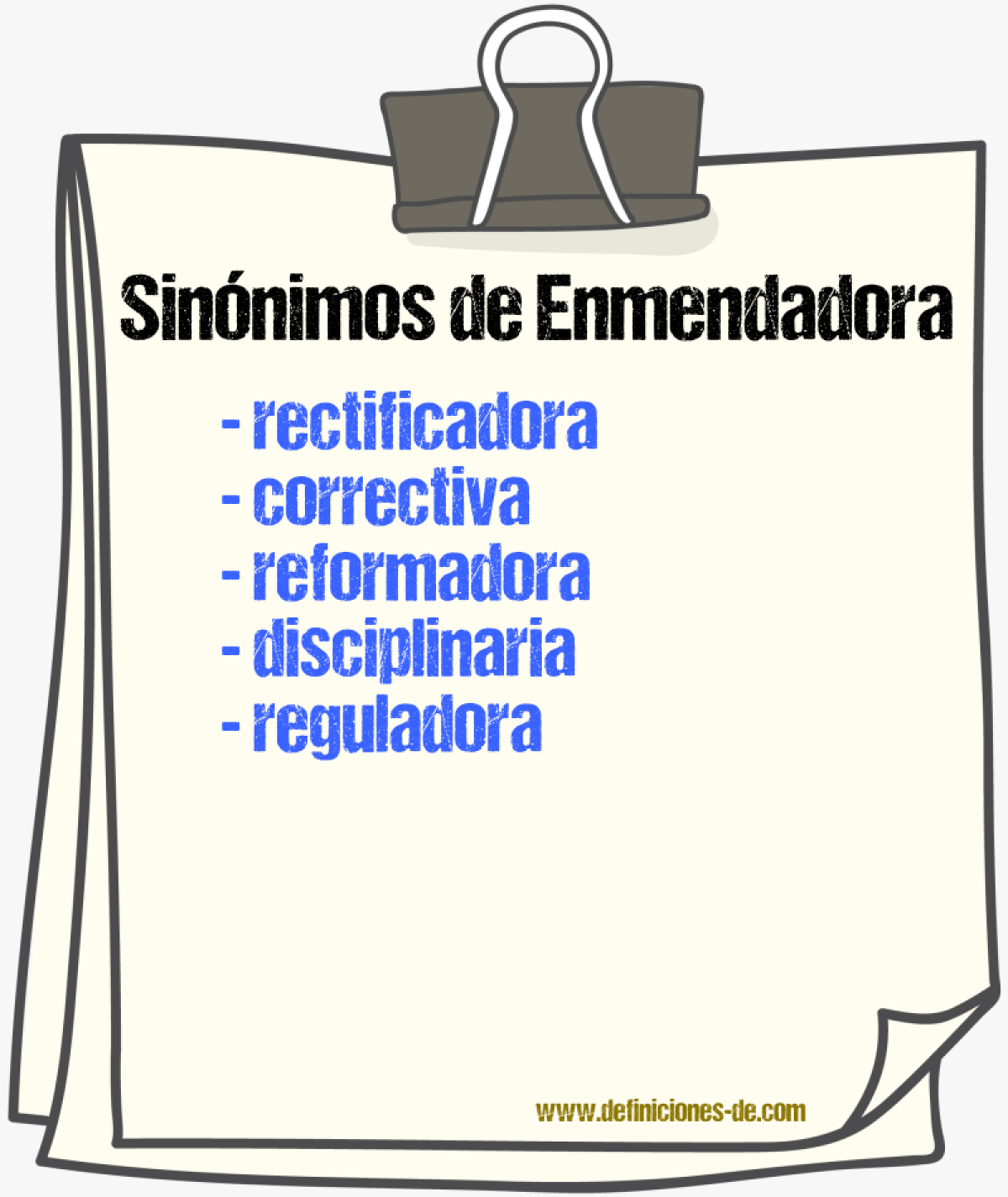 Sinónimos de enmendadora