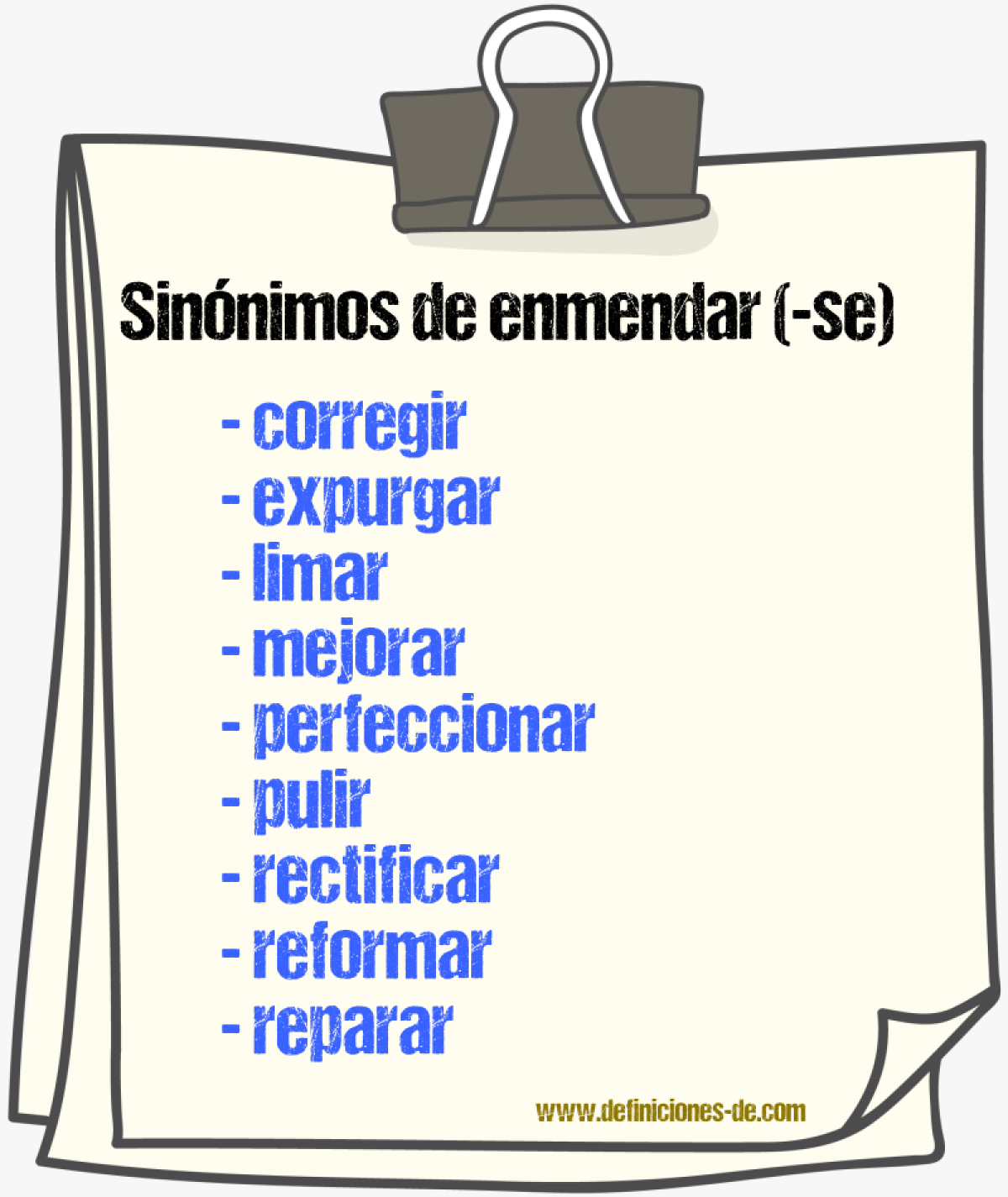 Sinnimos de enmendar