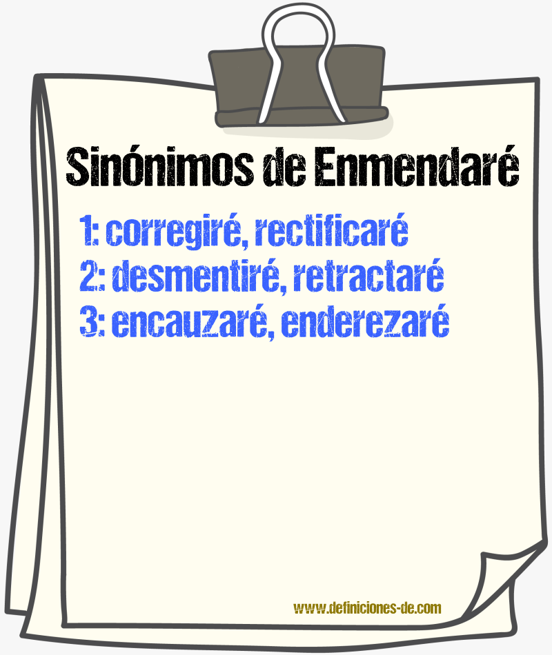 Sinónimos de enmendaré