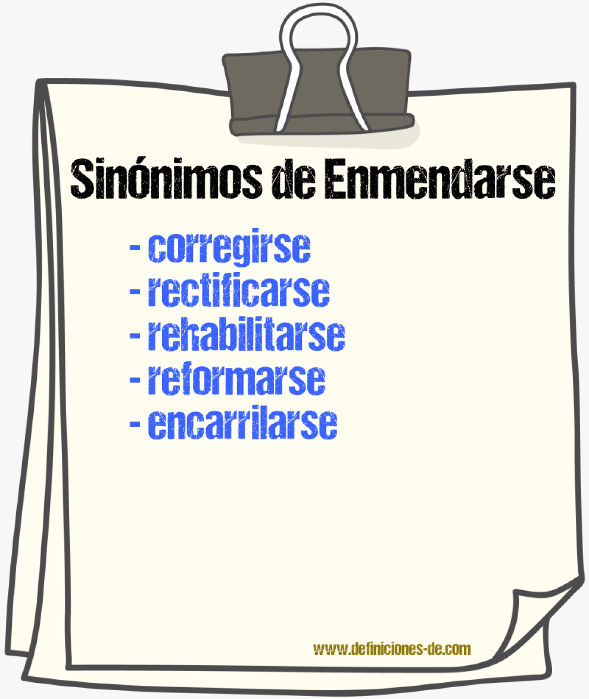 Sinónimos de enmendarse