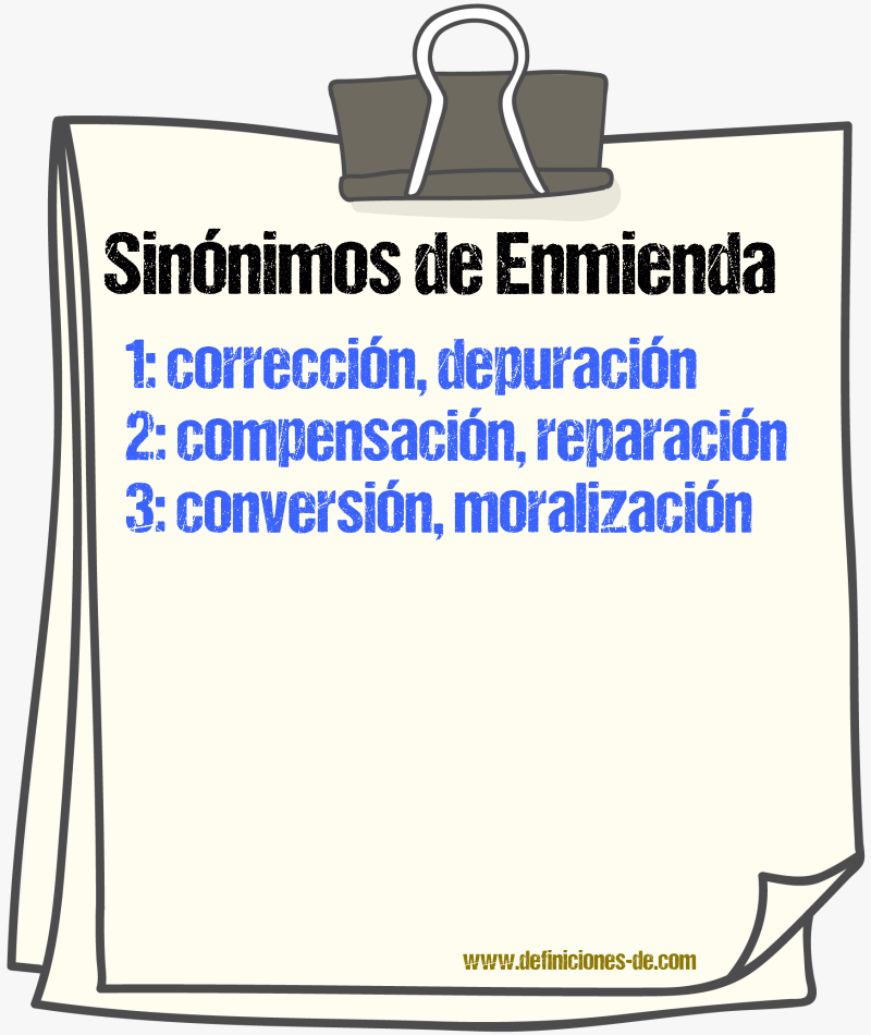 Sinnimos de enmienda