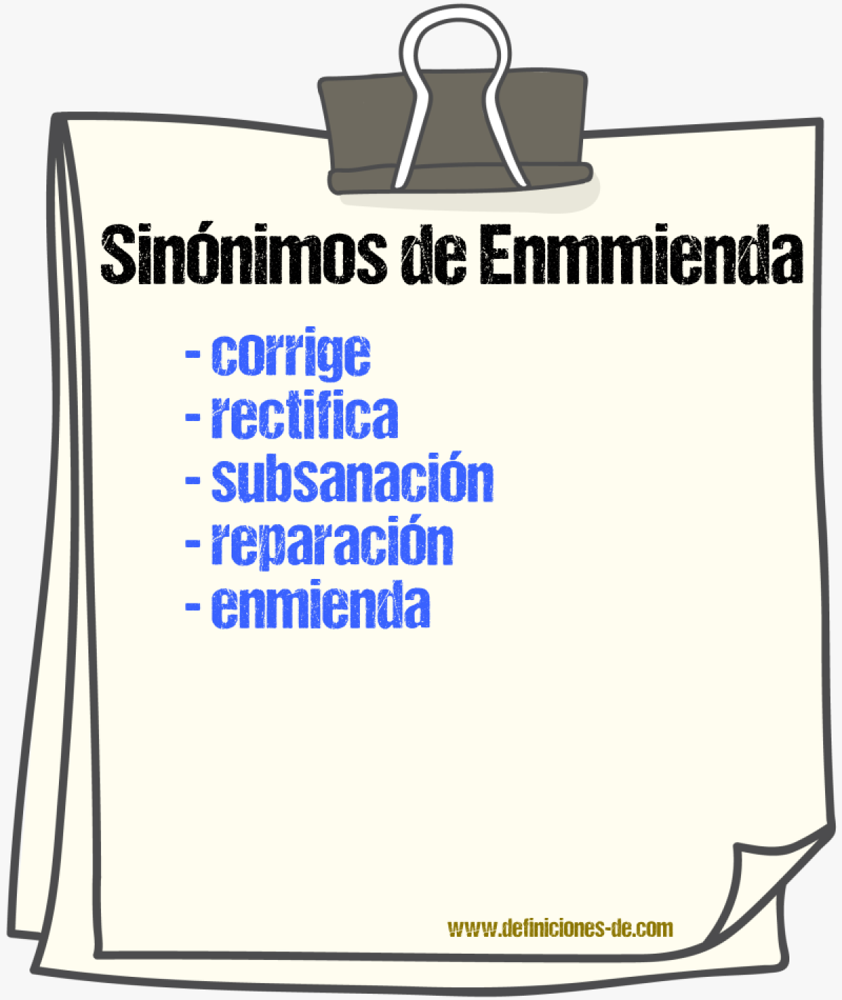 Sinónimos de enmmienda