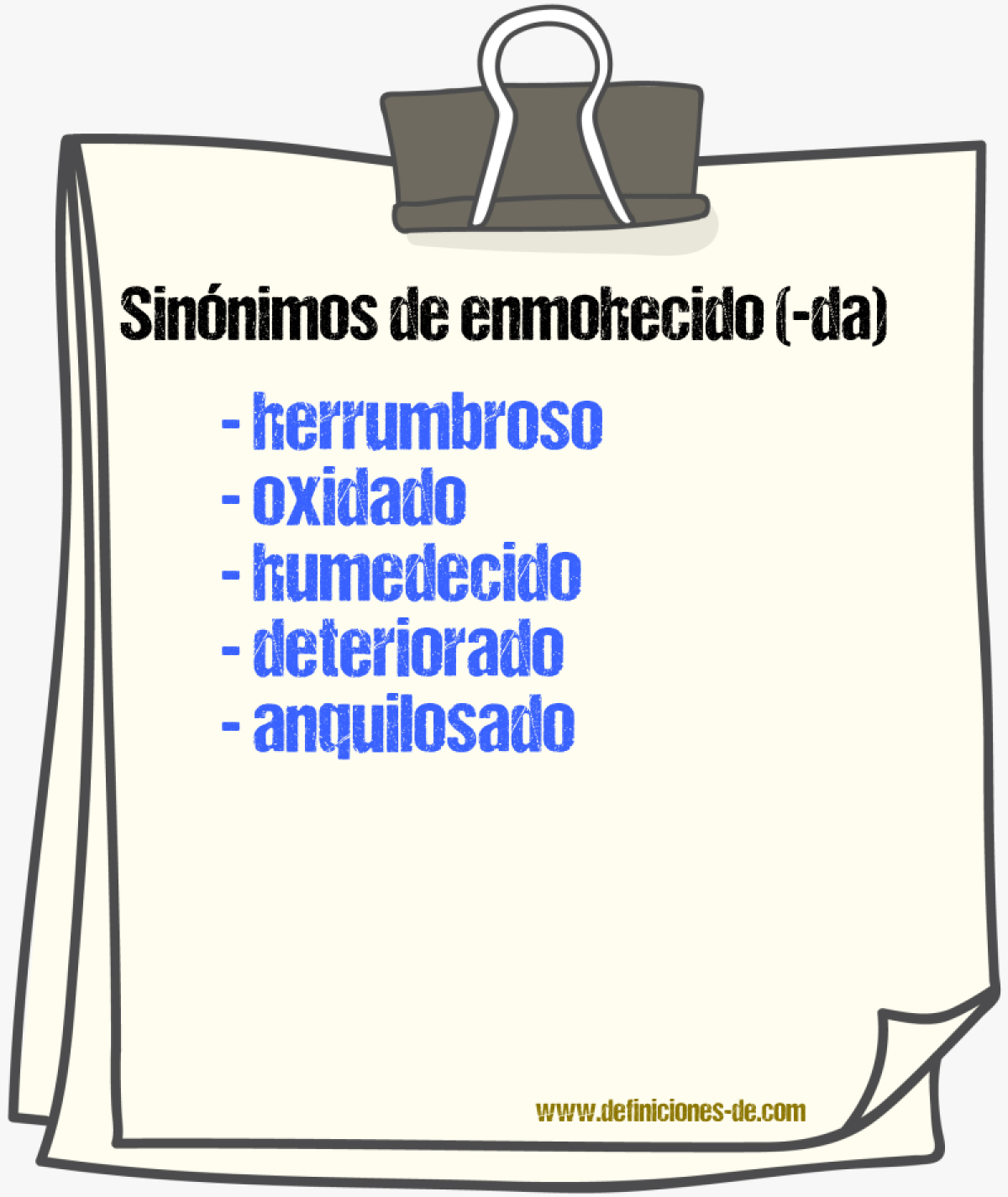 Sinnimos de enmohecido