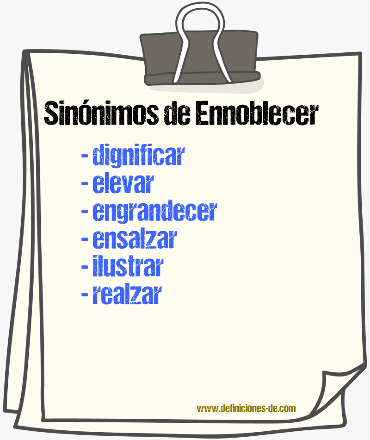 Sinónimos de ennoblecer