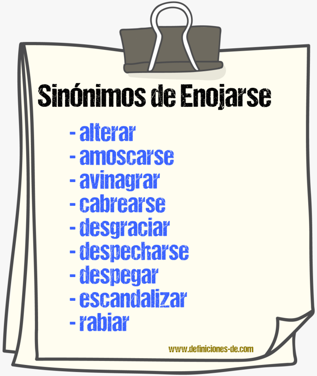 Sinnimos de enojarse