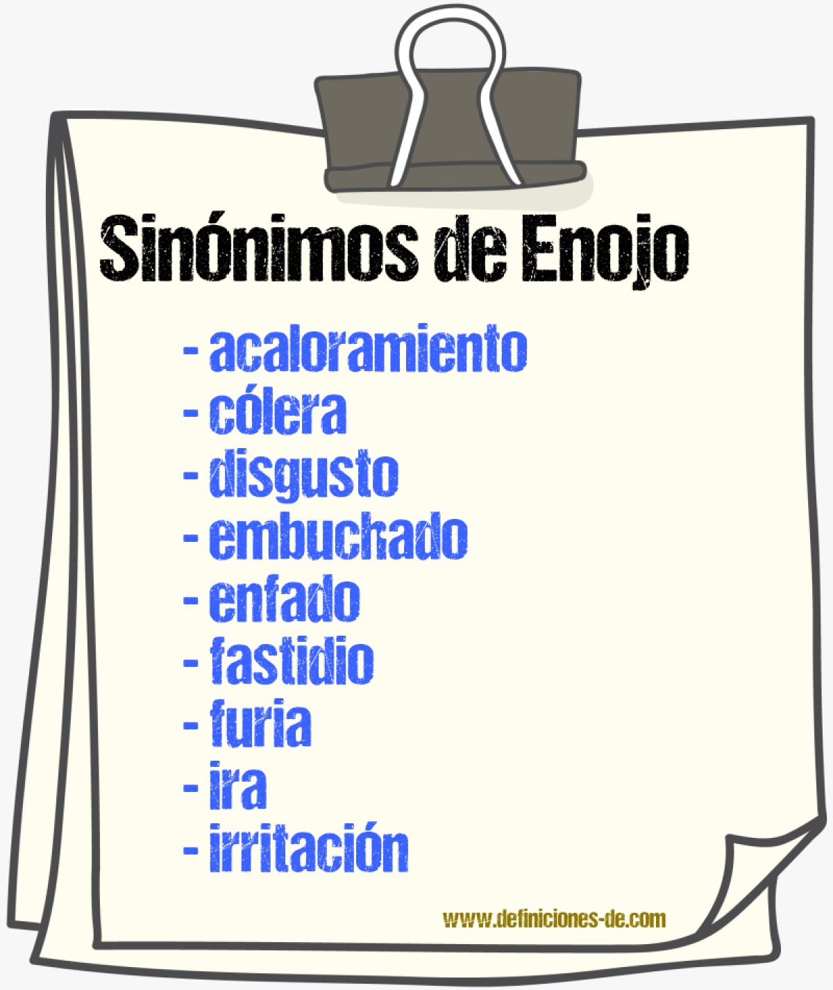 Sinnimos de enojo