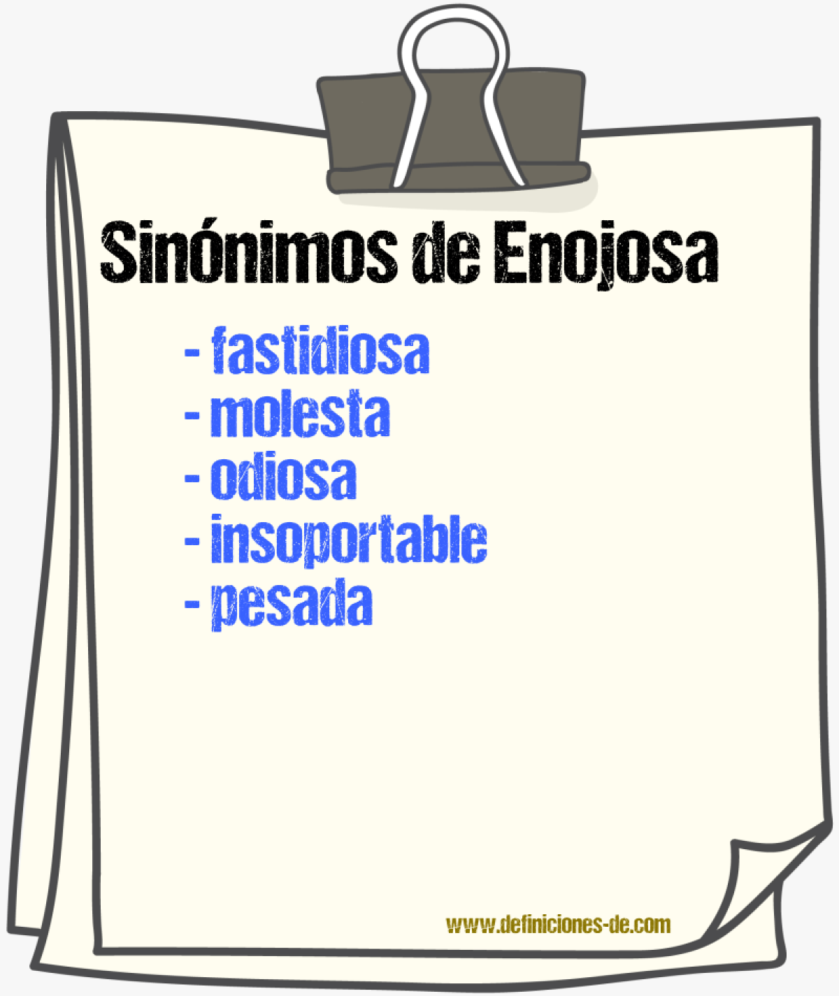 Sinónimos de enojosa